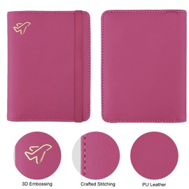WALNEW Passport Holder, PU Leather Travel Passport Cover Wallet, RFID Passport Case with Card Holder, Travel Essentials for Women Men (Hotpink)