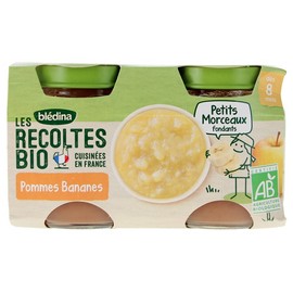 Blédina Les Récoltes Bio Organic Banana Apples 2 Jars