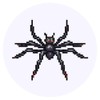 24 x 40mm Round 'Pixel Art Spider' Stickers (SK00061940)