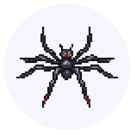 24 x 40mm Round 'Pixel Art Spider' Stickers (SK00061940)