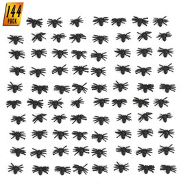 Skeleteen Realistic Spider Table Sprinkles - Fake Spiders For Decorations and Favors - 144 Pieces
