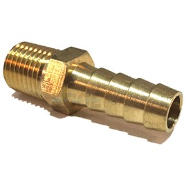 EDGE INDUSTRIAL 3/8" Hose ID to 1/4" Male NPT MNPT Straight Brass Fitting Fuel/AIR/Water/Oil/Gas/WOG (Qty 1)