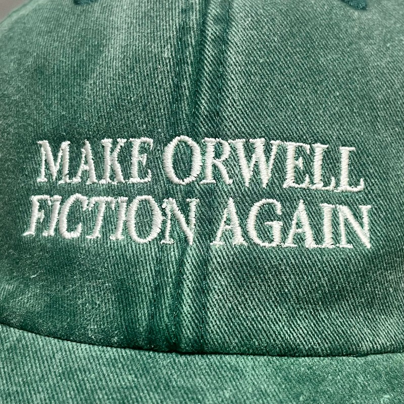 Vivian Flytrap Unisex Make Orwell Fiction Again Washed Embroidered Dad