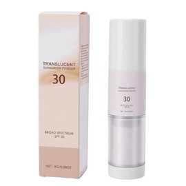 Pincel en Polvo Fijador de Protector Solar, Polvo Facial Mate con Control de Aceite con Cepillo Portátil para Retoque de Maquillaje