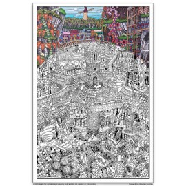 wildergorn Tower Mine Giant Watercolor Coloring Poster 27 x 40 inches