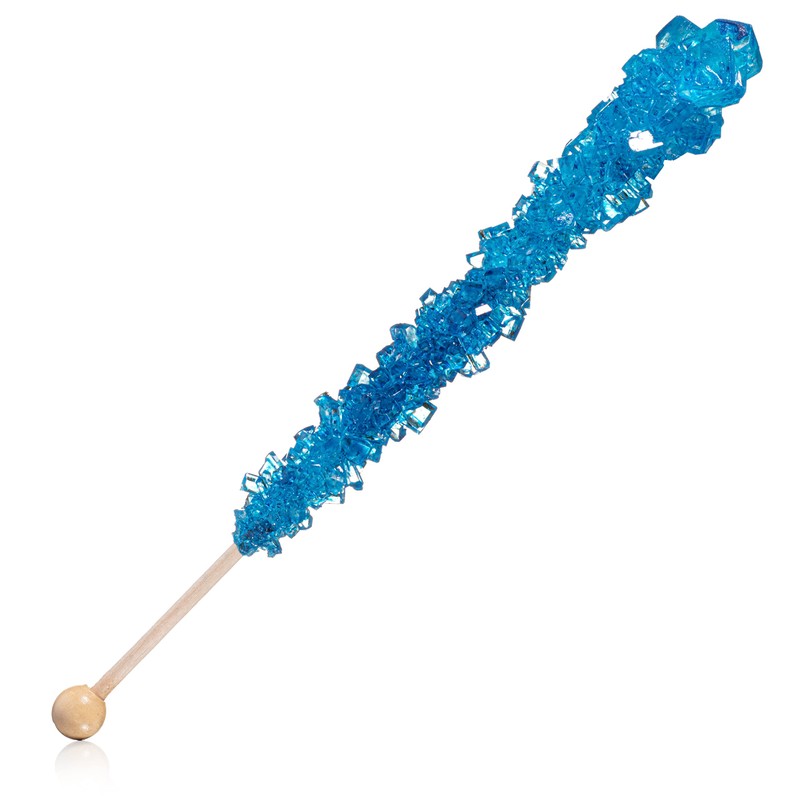 Blue Rock Candy Sugar Sticks - Blue Raspberry Flavored -