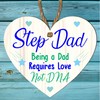 Pixie's Gifts Stepdad Wooden Heart Plaque - Sentimental Gift for