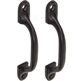2X Quality Black Cast Iron 4"Pull Handles | Ideal for Kitchen Cabinets, Cupboards & Drawers