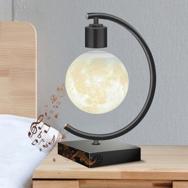 DuliCube Levitating Moon Lamp with Cool Bluetooth Speaker and 3D-Printed Floating Moon Ideal Gift for Friends Families on Holiday