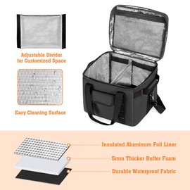 Trunab Moisture-proof Carrying Case Compatible with Jackery Explorer 1000/1000 v2/ ECOFLOW/BLUETTI, Insulated Portable Power Station Bag with Adjustable Room for Charging Cable and Accessories