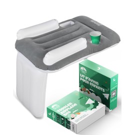 Toddler Airplane Bed - Inflatable Airplane Bed for Kids - Fits All Seats, with Cup Holder - Comfortable and Durable - Easy to Inflate Deflate and Clean (Mattress)