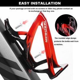 GERZHIUBN Bike Water Bottle Holder,Cycling Bottle Cage 2-Pack Ultralight Plastic Durable Cup Holder for Road MTB Bicycle