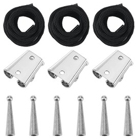 GORGECRAFT 3 Sets Bolo Tie Making Kit Cowboy Bolo Tie Tips Replacement End Caps Buckle Including 3Pcs Nylon Cords with 6Pcs Alloy Cord End and 3Pcs Iron Bolo Tie Slide Clasps for Bolo Tie Making
