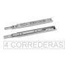 LIZOFERTAS Corredera Metalica De Extension Total 45 Cm 4 Juegos