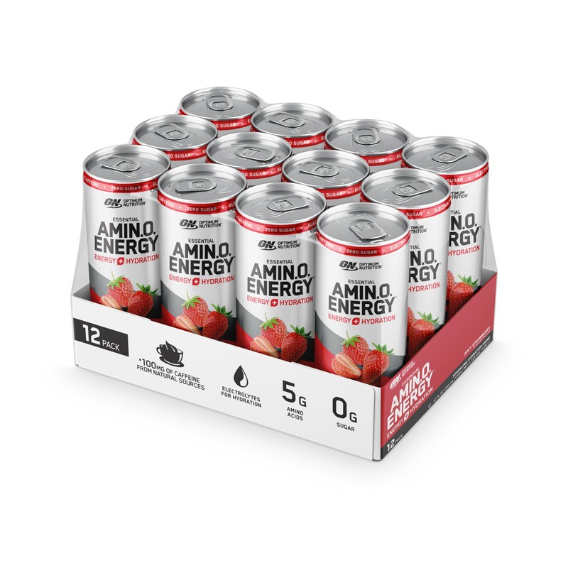 Optimum Nutrition Amino Energy Sparkling Hydration Drink, Electrolytes, Caffeine, Amino