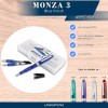 Monteverde Monza 3 Set Crystal Clear Fountain Pen - Blue