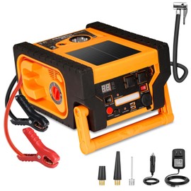 2000 Amp Jump Starter with Air Compressor, acetek Solar Car Battery Jump Starter 260 PSI Tire Inflator, 22000 mAh 12V Auto Lead-Acid Battery Booster with LED Light & USB Output
