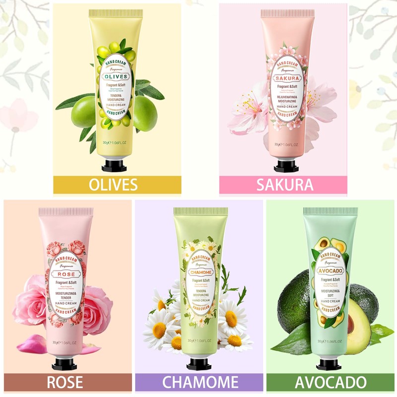 5 Pack Hand Cream Gift Set, 30g Each – Travel
