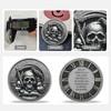 RYUKENLM Memento Mori Memento Vivere Coin 3D Skull Challenge Coins