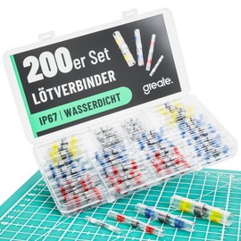 greate Set of 200 Solder Connectors with Heat Shrink Tubing - Tensile & Waterproof Solder Connectors Shrink Connector - Cable Connector with Solder