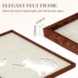 DOLLAR BOSS Felt Framed Wall Art 14.5'' x11.8'' Fretwork Design, Modern Minimalist Artwork for Walls, Office Home Decor for Kids Hallway Bedroom Dining Living Room, Cat& Butterfly