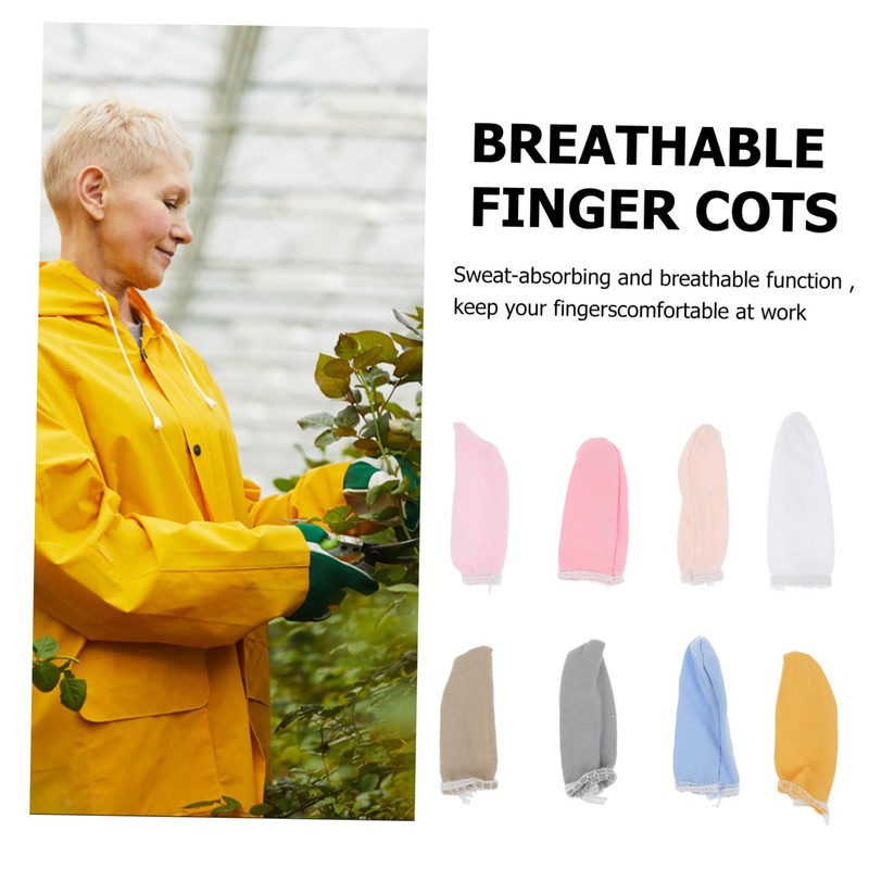 Beavorty 30Pcs Breathable Finger Cots Durable Fingertip Protector Sleeves Elastic