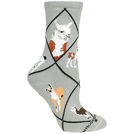 Wheel House Designs Llama Gray Large Cotton Socks