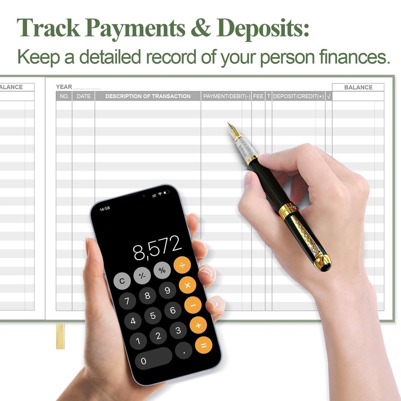 Heveboik Check Registers for Personal Checkbook - 7" x 10"