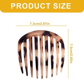 RAMGLYO Pack of 2 Hair Combs French Side Combs Plastic Clip Combs French Twist Comb Hair Clips with Teeth for Hair Accessories Women Girls (Blue + Pink)