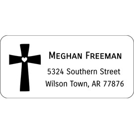 Atelier Elegance Custom Address Labels, Any Name, Any Address, Cross