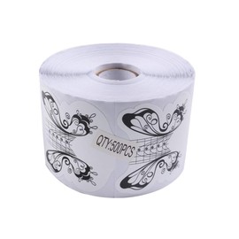 BeautyLeader 500Pcs/Roll Nail Form Guide Acrylic Tip Extension Forms Butterfly Design Nail Form Sticker Rroll Manicure Tool
