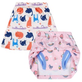 MooMoo Baby Girls Potty Training Underwear 2 Packs Cotton Diaper Skirt for Potty Training Absorbent