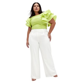 City Chic Women's Plus Size Pant-Bria, Ivory, 14