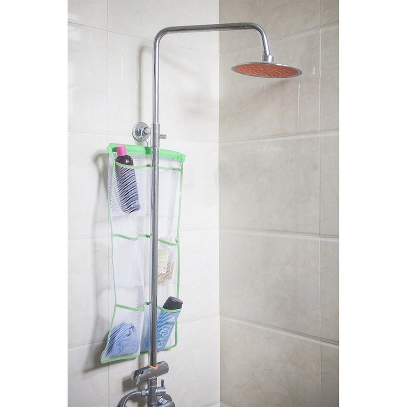 ALYER 6 Storage Pockets Hanging Mesh Shower Caddy,Space Saving Bathroom