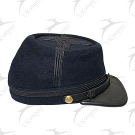 American Civil War Officer Union US General Kepi – Navy Blue Wool with Black Braid Hat/Cap (X-Large)