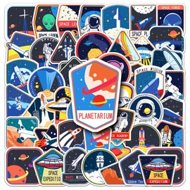 50Pcs Astronaut Stickers Vinyl Cool Space Universe Stickers for Laptop Water Bottle Luggage Car Skateboard Bike Phone Bumper,Cute Cartoon NASA Space Explorer Sticker for Kids Teens Adults