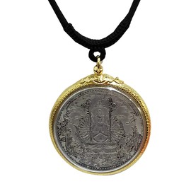 Heavens Tvcz Buddhist Amulet Thai Energy Mercy Kwan-Yin Pendant Round Gold Thousand Arms Hands Guanyin Kwan Yin Exquisite Carving for Women Charm with Necklace Handmade Rope Black Adjustable