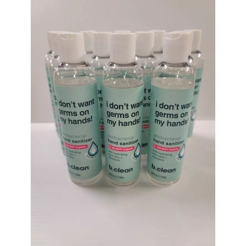b.clean FULL Case 12 HAND SANITIZER 70% Alcohol Antibacterial 8