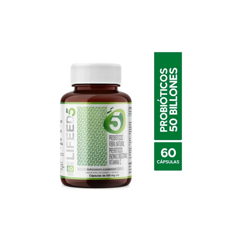 Lifeed Digestión Probióticos Prebióticos Fibra Enzimas Vitc Sabor Sin sabor