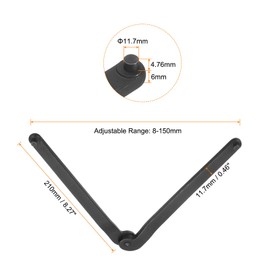 sourcing map Universal Adjustable Angle Grinder Wrench 3" Span Diameter CR-V Adjustable Face Spanner Wrench Pin Pliers for Round Nuts Plier Set Drilled Holes Lock Nut Rings, Black