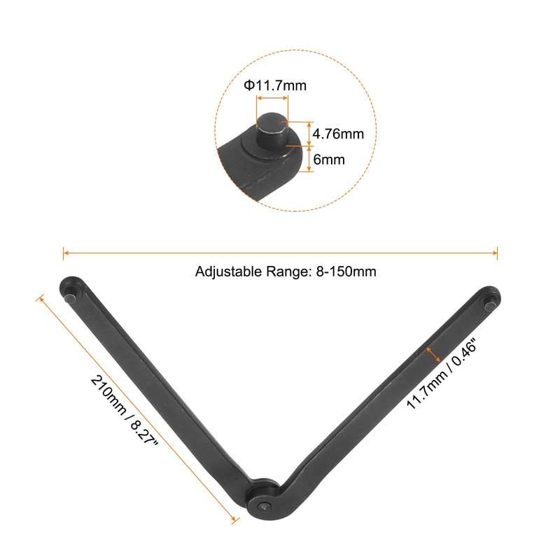 sourcing map Universal Adjustable Angle Grinder Wrench 3" Span Diameter