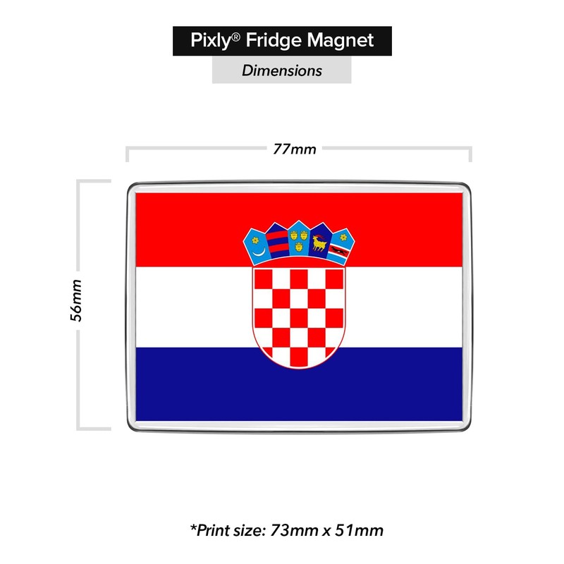 Pixly® Croatia Flag Fridge Magnet Large Jumbo Size Croatian Keepsake