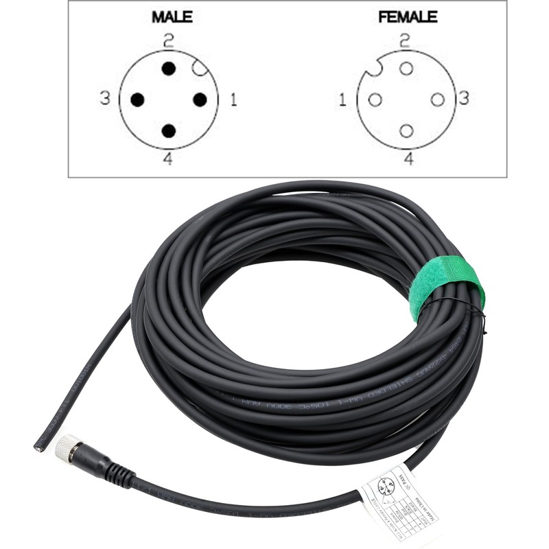 HangTon M12 A-coded 4 Pin Female Actuator Sensor Reader Encoder