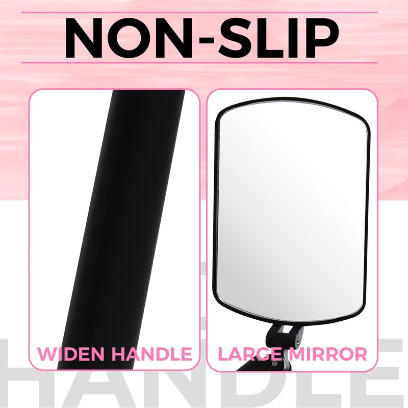 Miuffue Flexible Large Square Lash Mirror, 260°Rotation Folding Portable Eye