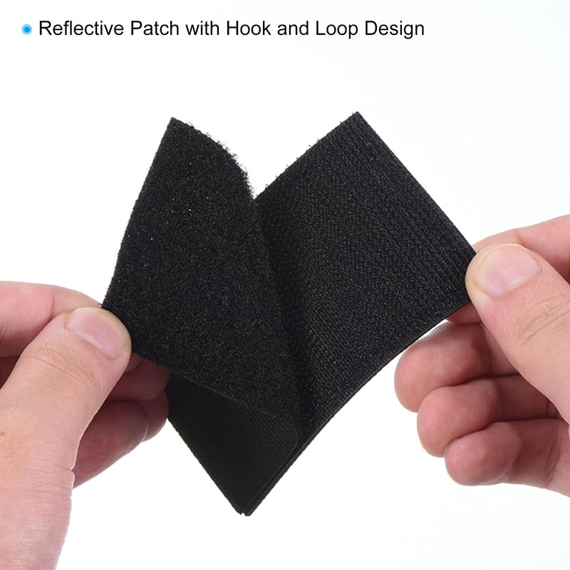 PATIKIL Reflective Patch 2x3", 2 Pcs Hook and Loop Fastener