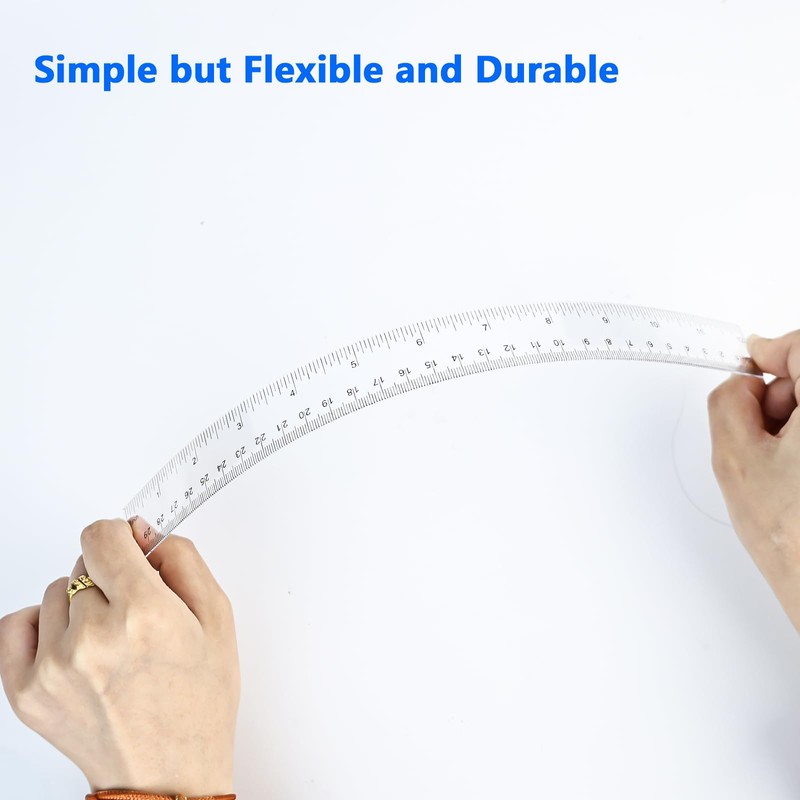 Fidqiog Clear Plastic Ruler 30cm 12 Pack, Plastic Ruler for
