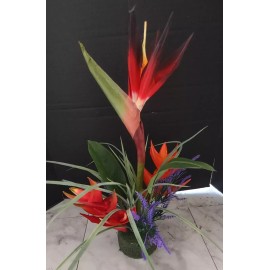 Flowers by James Potted Artificial bird of paradise table decoration, weddings, centerpiece  RD