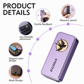 Aluminum Fidget Slider for Adults with Click Sound & Lanyard Hole - Metal Fidget Toys Stress Relief, EDC Haptic Sensory Gift - Lightweight Pocket-Size Anxiety Relief (Blue)