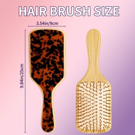 Cainor Women's Hair Brush, SleekBun Brush to Release Hair Glue, Suitable for All Hairstyles, Fntistatic High-Quality Sticker Plate, Natural Wood and Bamboo Brush, Massage Scalp