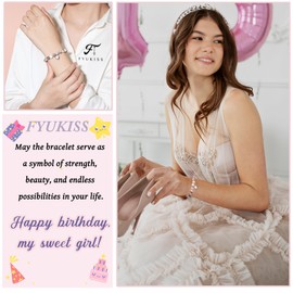 FYUKISS Birthday Gifts for Girls, 21 Year Old Girl Gift Ideas, Sweet 21 Birthday Bracelet Decorations Gifts for Sister Daughter Granddaughter